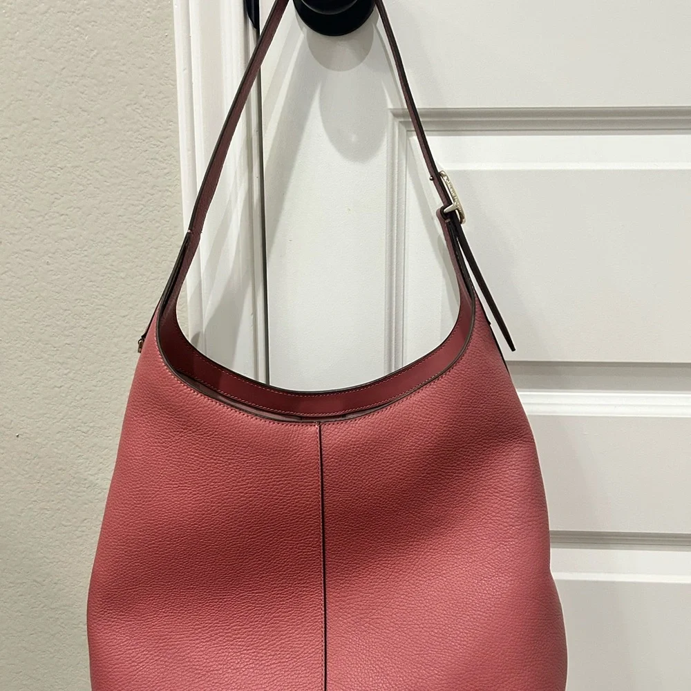 kate spade Rose Pink Pebbled Leather Shoulder Hobo Bag - Picture 3 of 4